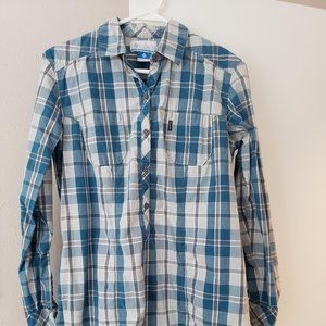 Columbia plaid button up tunic